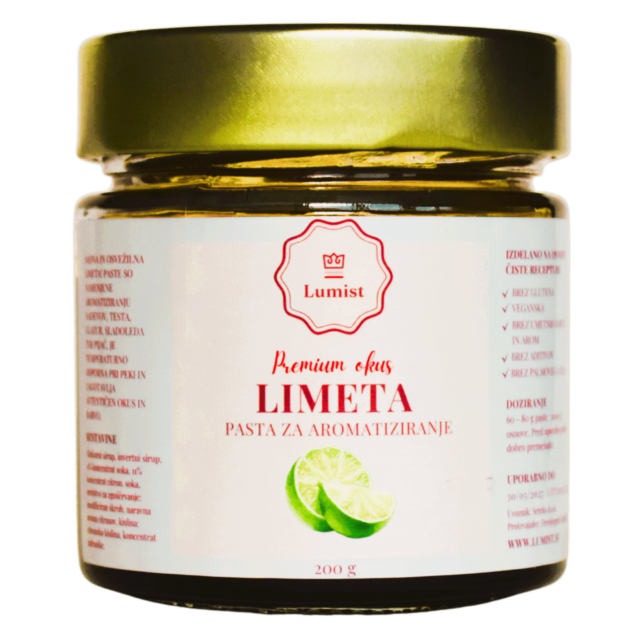 Koncentrirana sadna pasta limeta za aromatiziranje krem, nadevov in testa