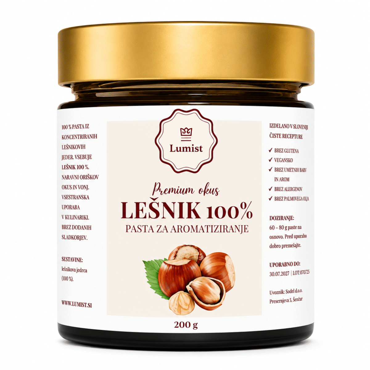 Lešnikova pasta 100 % lešniki popolnoma naravna