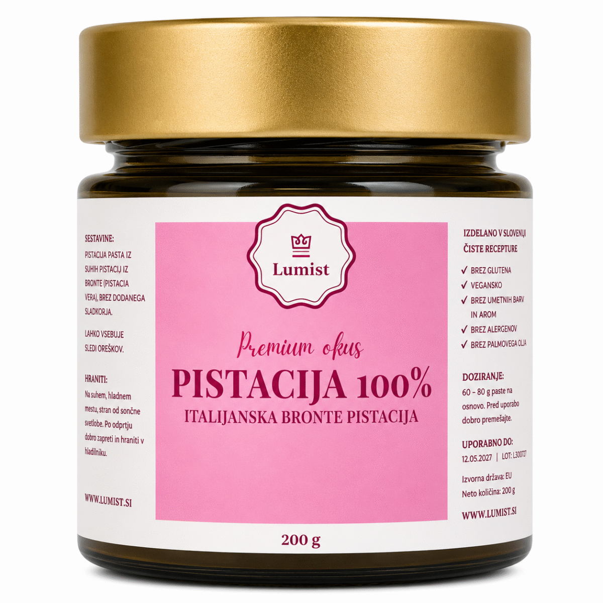 Pistacijeva pasta 100% Sicilija Bronte D.O.P