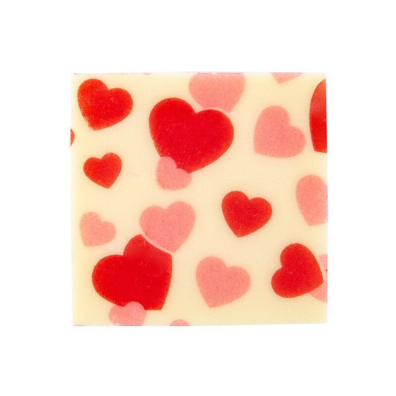 Čokoladni kvadrat Srčki, 3x3 cm