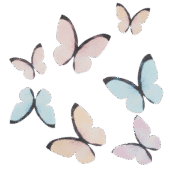 Metulji, pastelne barve, oblatne dekoracije (8 kos)